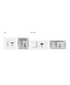 WP-SW2-EN7/EU(W)-80/86 High–Performance, AVoIP Auto–Switch 2-Gang Wall-Plate Encoder, EU Plug, Power Compatibility: EU