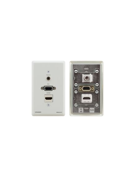 WXA-H1/US(W) Passive Pass–through Wall Plate, 15 pin HD (F), HDMI (F), 3.5mm (F), US, White, Colour: White