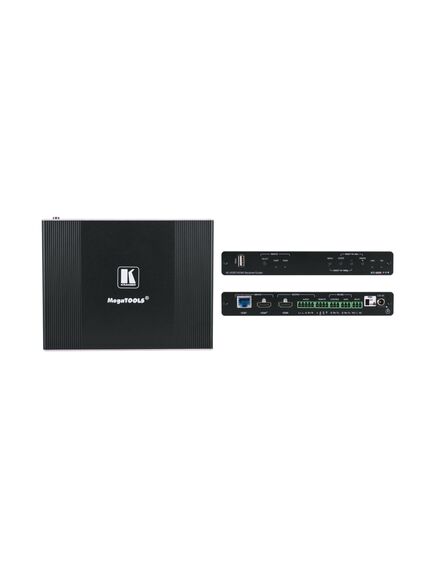 KIT-401/EU-80/86(W) 4K Auto–Switcher/Scaler Kit over Long–Reach HDBaseT — with white EU (80mm) and UK (86mm) size wall–plate frame, Version: EU Version