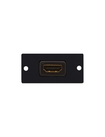 W-H(W-HDMI)(B) HDMI Wall Plate Insert, Black, Single Slot, Colour: Black