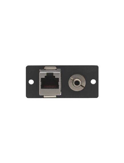 WA-45(B) 3.5mm & RJ-45 Pass-Through Wall Plate Insert, Black, Single Slot, Colour: Black