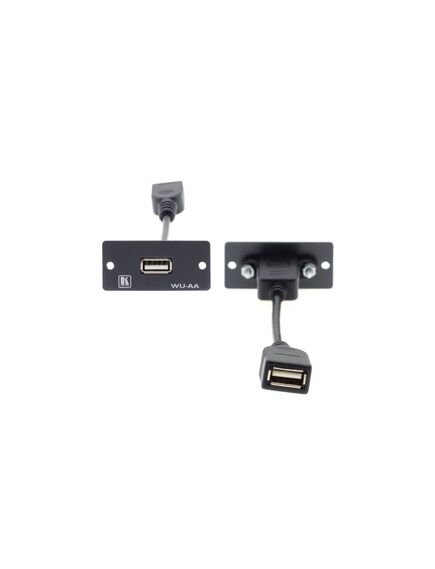 WU-AA(B) USB Wall Plate Insert, Black, Single Slot, Supports USB 1.0/USB 2.0, Colour: Black, 2 image