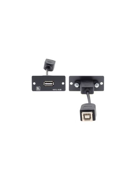 WU-AB(B) USB Wall Plate Insert, Black, Single Slot, USB-TypeA Female to USB-Type B Female, Colour: Black, 2 image