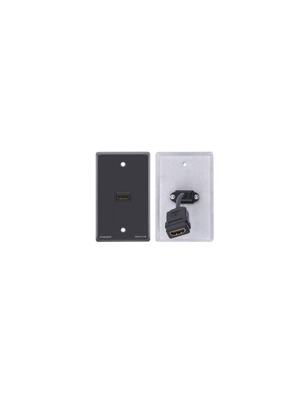 WP-H1M(WP-HDMI1M)/US(G) Wall Plate, 1xHDMI (F), 8 x 8 x 4cm, Grey, Colour: Grey, Version: US, 2 image