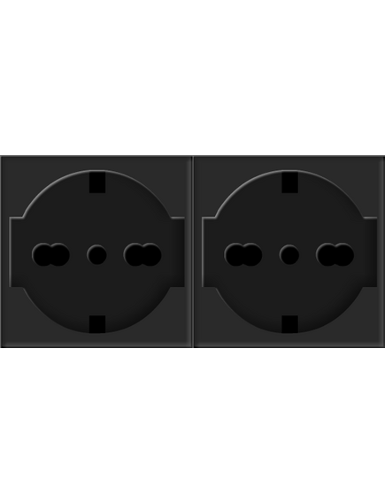 TS-2IT Dual Power Socket, TS Italy, 2xSocket, Version: Italy