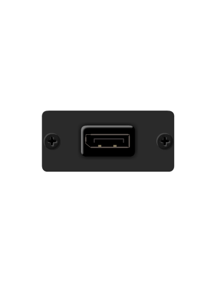 W-DP(B) DisplayPort Wall Plate Insert, Black, Single Slot, Colour: Black