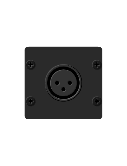 WA-1XLF(B) XLR Wall Plate Insert, Black, Double Slot, Colour: Black