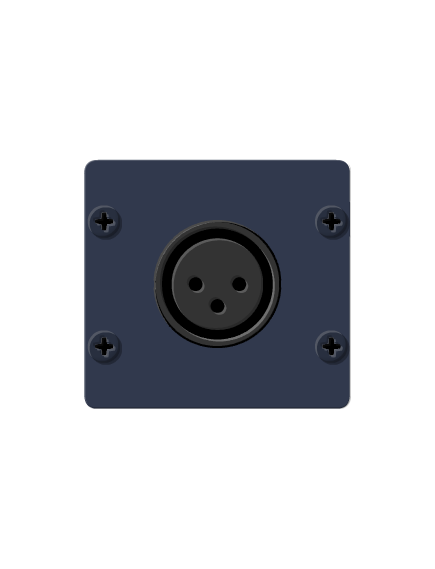 WA-1XLF(G) XLR Wall Plate Insert, Grey, Double Slot, Colour: Grey