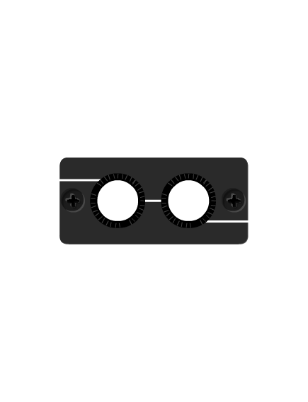 WCP-2(B) Dual Cable Pass-Through Wall Plate Insert, Black, Single Slot, Colour: Black