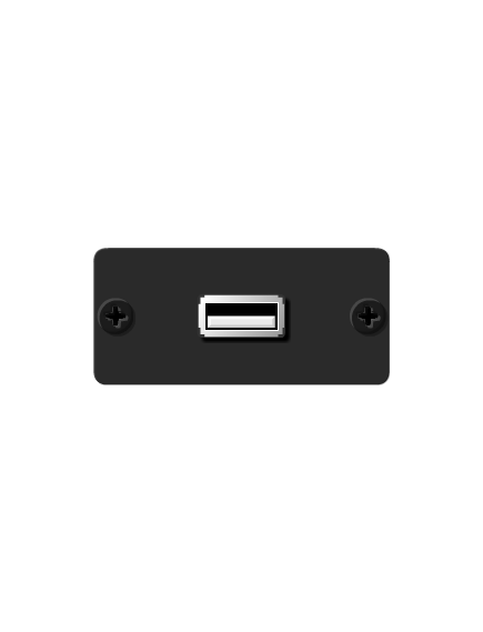 WU-AB(B) USB Wall Plate Insert, Black, Single Slot, USB-TypeA Female to USB-Type B Female, Colour: Black