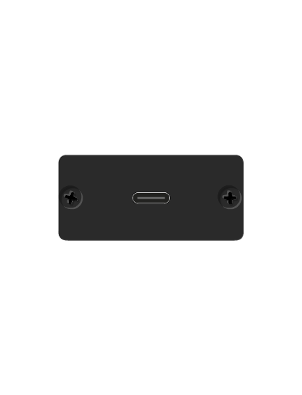 WU-CA(B) USB Wall Plate Insert, Black, Single Slot, 12cm Long, Colour: Black