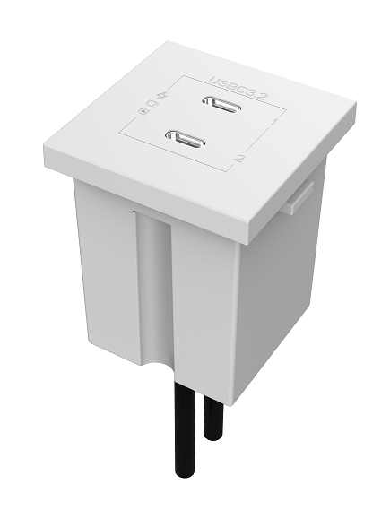 MD-2C/2CM(W) Passive Module, White, 2xUSB-C, Female, Colour: White, 2 image