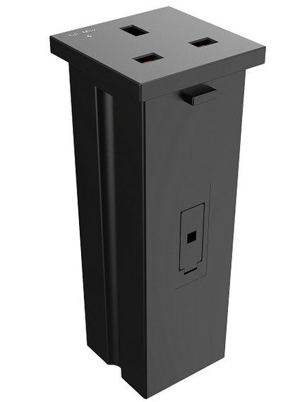 MP-GB(B) United Kingdom Power Socket, Black, Colour: Black, 2 image