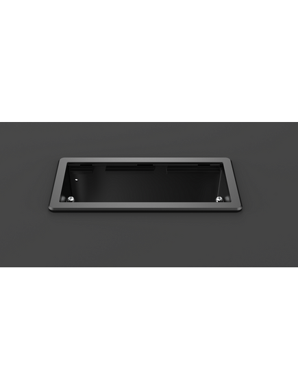 T-IN2-REC1(B) 2 Module Rectangle Baseline Table In Grommet, Black, 3 image