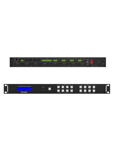 iMatrix H44HAW Matrix Switcher, 4x4 4K60 HDMI, Seamless UHD, 2 image