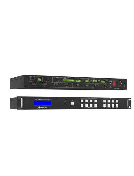 iMatrix H44HAW Matrix Switcher, 4x4 4K60 HDMI, Seamless UHD, 3 image