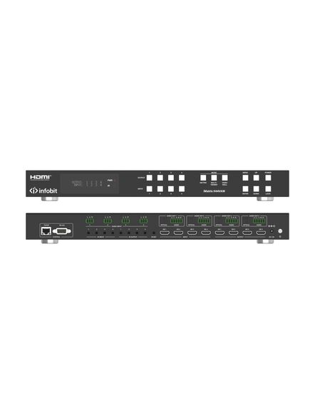 iMatrix H44VAW Matrix Switcher, 4x4, 4K60 HDMI with Seamless Switching, Audio, Multi-Viewer