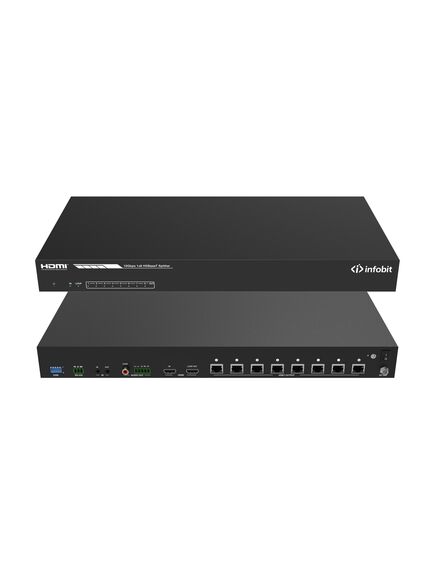 iSwitch 108H150 4K60 1x8 HDMI splitter, smart EDID, w/ audio and  8x 150m HDBaseT Rx, 2 image