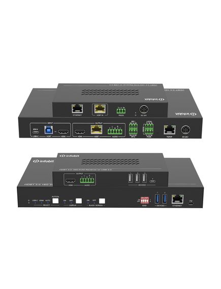 iSwitch 201K Matrix Presentation Switcher Kit, 2x1 4K60 HDMI, USB Type-C, KVM, 2 image