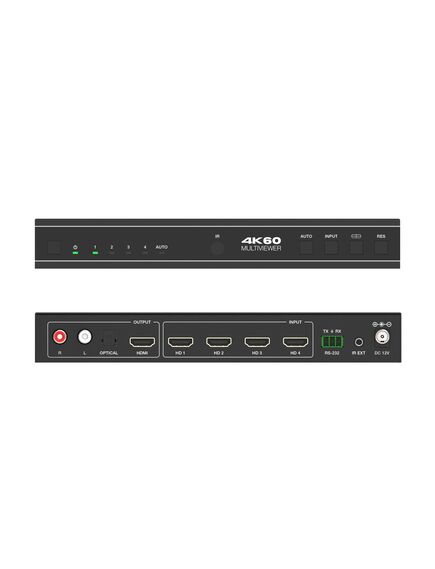 iSwitch 401MV 4K60 4x1 HDMI Seamless Presentation Switcher w/ Multiviewer, 3 image