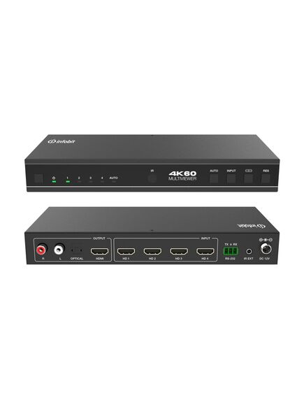 iSwitch 401MV 4K60 4x1 HDMI Seamless Presentation Switcher w/ Multiviewer, 2 image