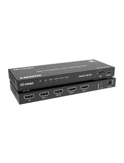 iSwitch 8K104 8K 1x4 HDMI splitter, with Audio extract., 3 image