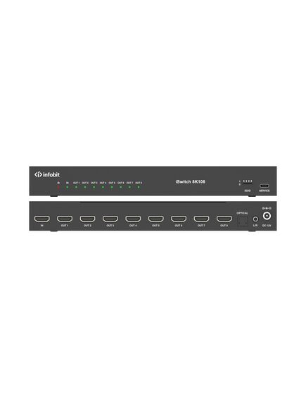 iSwitch 8K108 8K 1x8 HDMI splitter, with Audio extract., 2 image