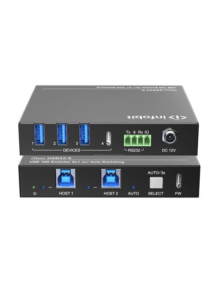 iTrans USB32-S USB Switcher, 2x1 USB 3.2, 10Gbps with Auto Switching