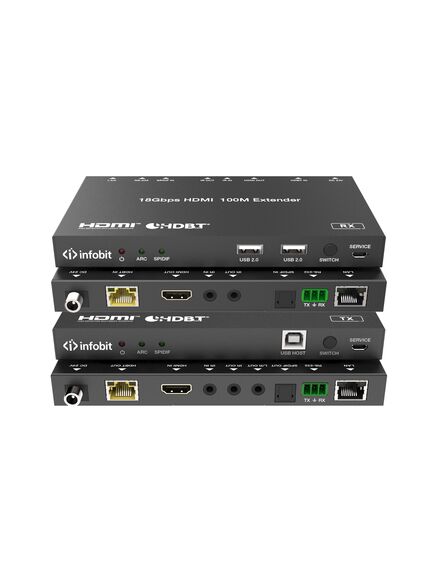 iTrans E100K-R HDMI 4K60 over HDBaseT Receiver, for iMatrix MO2K-HBT100 output card.