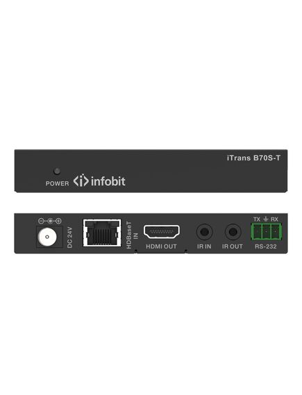 iTrans B70S-R HDBaseT Receiver, 1xIR, 1xHDBaseT, 18Gbps, 1A, 100 to 240V AC (Input), 12V DC (Output), 3 image