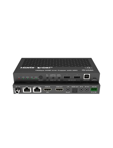 iTrans E100V3K-R HDMI 4K60 over HDBaseT Receiver (Rx), 100m for  4K/60Hz, POC, KVM, USB, 3 image