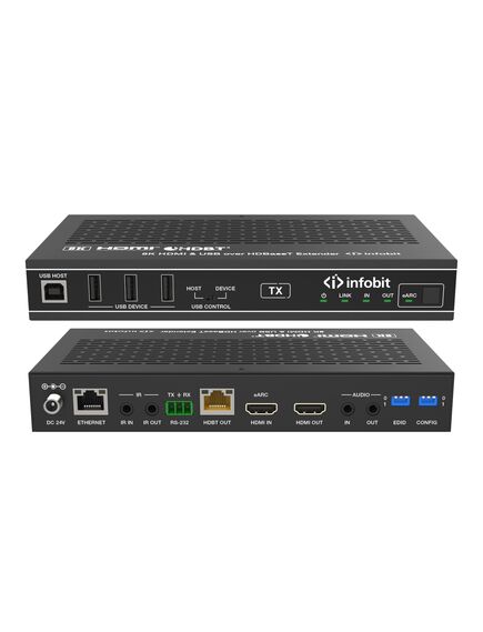 iTrans E90U8K-R HDMI 2.1 8K and USB over HDBaseT Receiver (Rx), 90m for  8K/31Hz, 2 image