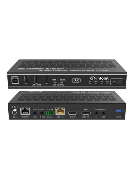 iTrans E90U8K-R HDMI 2.1 8K and USB over HDBaseT Receiver (Rx), 90m for  8K/31Hz, 3 image