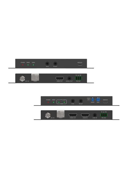 iTrans F1000-T HDMI 4K60 over Optical Fiber Transmitter (Tx), with Audio Extracting, 10KM over Single-mode, 2 image