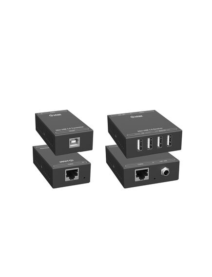 iTrans USB2-TR50 USB 2.0 Extender Kit, USB 2.0 480Mbps, 50m, Black