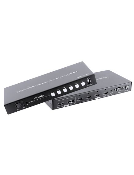 iWall 104P 4K60 HDMI Video Wall Controller, 1x HDMI and 1x DP IN, 4x HDMI outputs, support portrait., 2 image