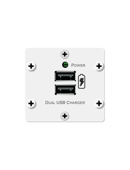 W-2UC(W) Dual USB Charger Insert, White