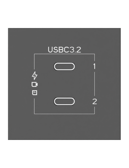 MD-2C/2CM(B) Passive Module, Black, 2xUSB-C, Female, Colour: Black