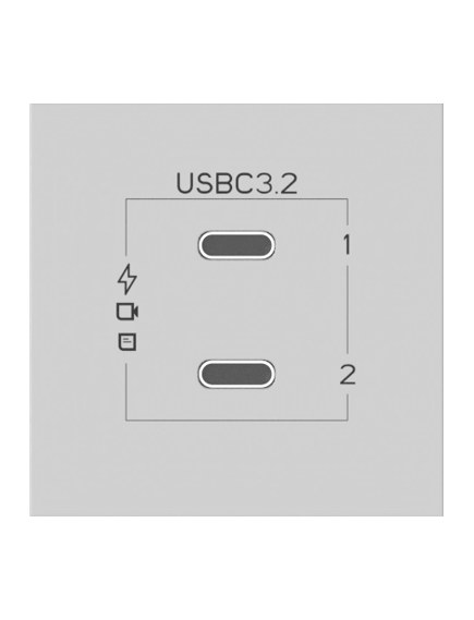 MD-2C/2CM(W) Passive Module, White, 2xUSB-C, Female, Colour: White