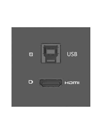 MD-H+B/AF(B) Passive Module, Black, 1xHDMI, 1xUSB-B, HDMI + USBA, Female, Colour: Black