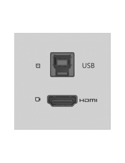 MD-H+B/AF(W) Passive Module, White, 1xHDMI, 1xUSB-B, HDMI + USBA, Female, Colour: White