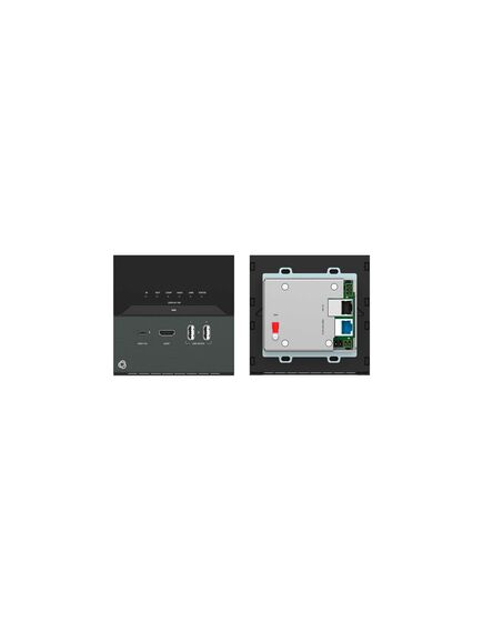 EXT3-C-WP-XR-T Wall Plate Transmitter, 1xUSB Type-C, HDMI 2.0, UK Plug, Black, Colour: Black