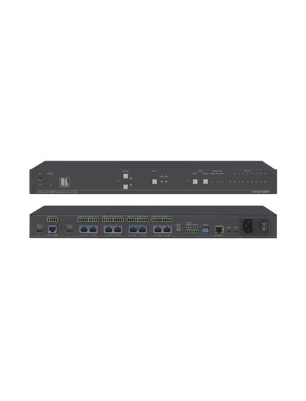 VM-218DT 2x1:8 4K60 4:2:0 HDMI & Long–Reach HDBaseT, RS–232, IR & Stereo Audio Switchable DA