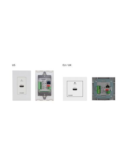 WP-789T/US-D(W/B) 4K60 4:2:0 HDMI 1-Gang PoE Wall-Plate Transmitter with RS-232 & IR over Long-Reach HDBaseT, Version: US-D