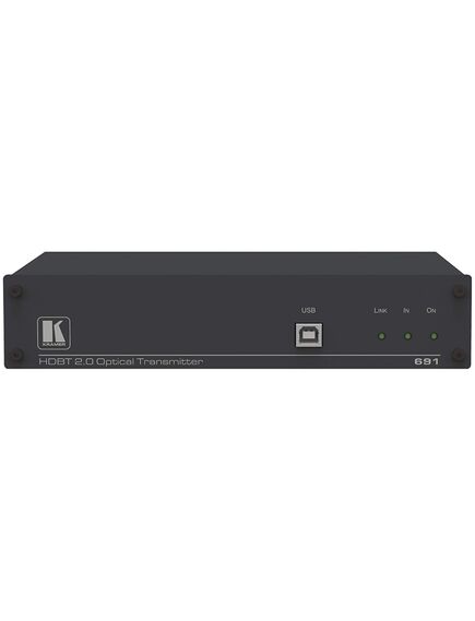 691 4K60 4:2:0 HDMI MM/SM Fiber Optic Transmitter with USB, Ethernet, RS–232, IR & Stereo Audio Embedding over Ultra–Reach HDBaseT 2.0, 2 image