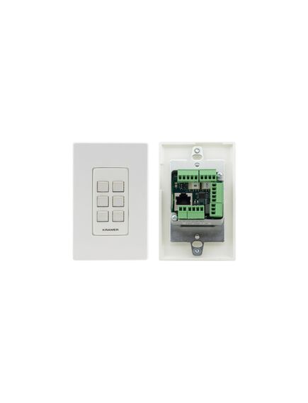 RC-206/EU-80/86(W) 6-button I/O Control Keypad, EU & UK–size with EU & UK White Frames, Colour: White, Version: EU 80/86 Version, 4 image