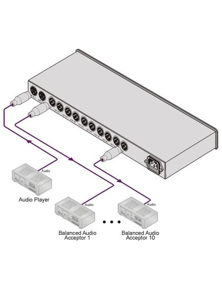 VM-1110XL/220V 1:10 Balanced Mono Audio Distribution Amplifier, 220V, Version: 220V, 4 image