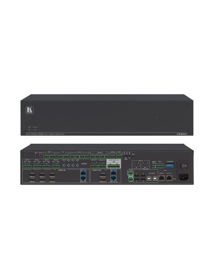 VS-84UT/110V All–in–One Presentation System with 8x4 4K60 4:2:0 HDMI/HDBaseT 2.0 Matrix Switching, Master Room Controller, PoE & Power Amplifier, 110V, Version: 110V