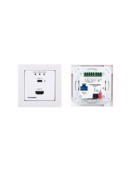 WP-20CT/EU-80/86(W) Active Wall Plate - 4K60 4:2:0 HDMI & USB-C Wall-Plate Auto Switcher/Transmitter over Long-Reach HDBaseT, Colour: White, Version: EU 80/86(W), 2 image