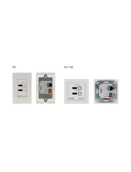 WP-211T/EU-80/86(W) 4K60 4:2:0 HDCP 2.2 HDMI Wall-Plate Auto Switcher and PoE Acceptor over HDBaseT, Colour: White, Version: EU-80/86(W)